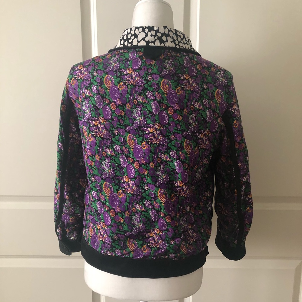 Coach 1941 Reversible Military Floral Silk Blouson Jacket Size Small - Picture 6 of 10